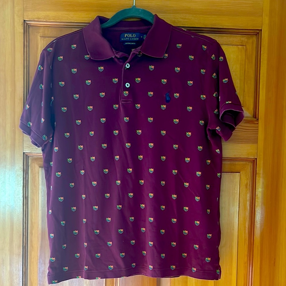 Polo by Ralph Lauren Men’s Burgundy Crest-Print Polo Shirt